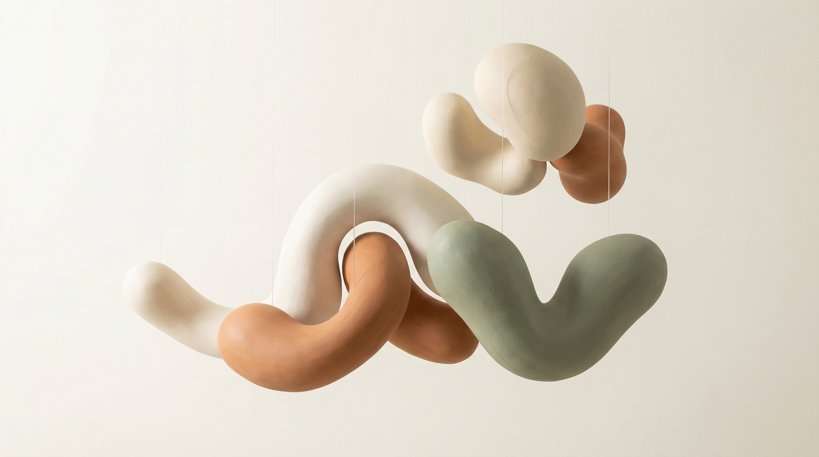 Abstract 3D organic shapes representing creative branding